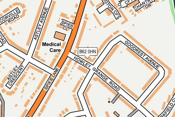 B62 0HN map - OS OpenMap – Local (Ordnance Survey)