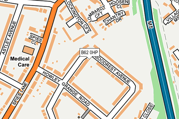 B62 0HP map - OS OpenMap – Local (Ordnance Survey)
