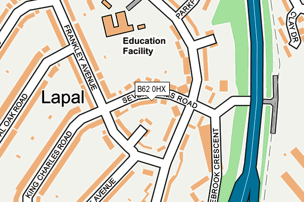 B62 0HX map - OS OpenMap – Local (Ordnance Survey)