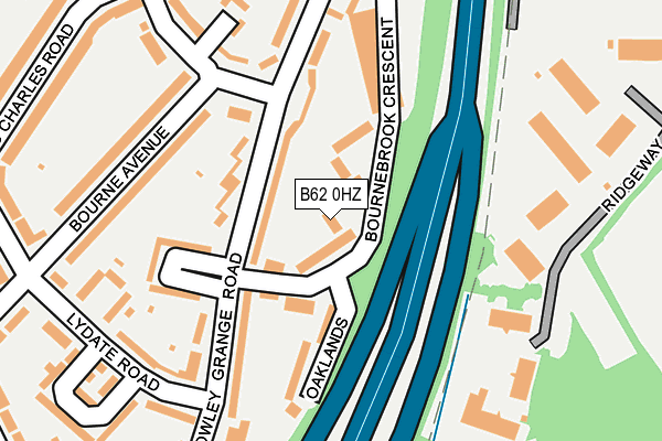 B62 0HZ map - OS OpenMap – Local (Ordnance Survey)