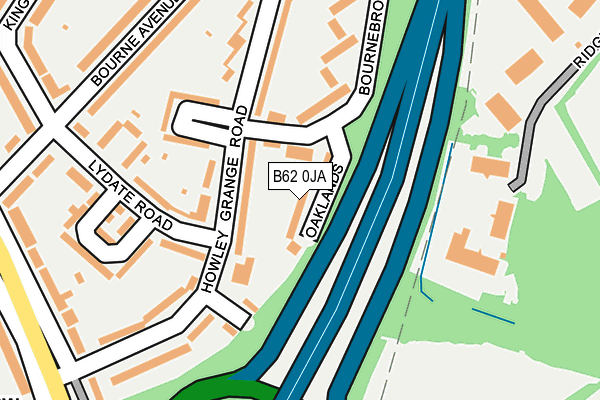 B62 0JA map - OS OpenMap – Local (Ordnance Survey)