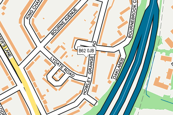 B62 0JB map - OS OpenMap – Local (Ordnance Survey)