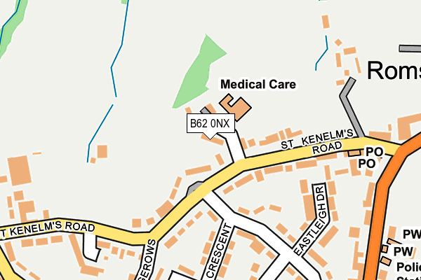 B62 0NX map - OS OpenMap – Local (Ordnance Survey)