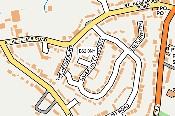B62 0NY map - OS OpenMap – Local (Ordnance Survey)