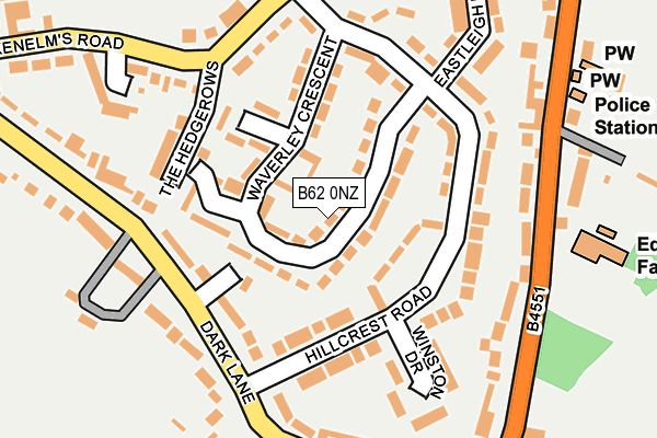 B62 0NZ map - OS OpenMap – Local (Ordnance Survey)