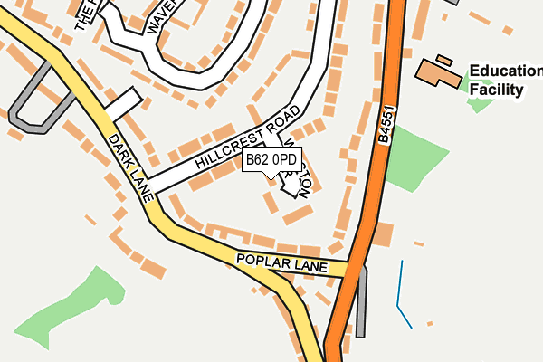 B62 0PD map - OS OpenMap – Local (Ordnance Survey)