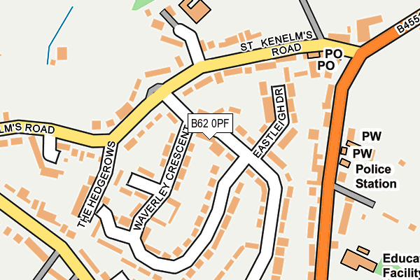 B62 0PF map - OS OpenMap – Local (Ordnance Survey)