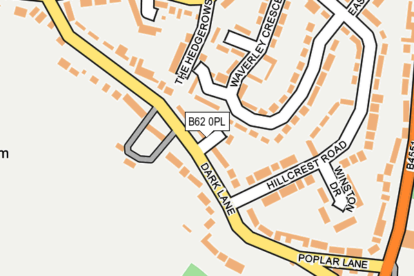 B62 0PL map - OS OpenMap – Local (Ordnance Survey)