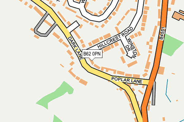 B62 0PN map - OS OpenMap – Local (Ordnance Survey)