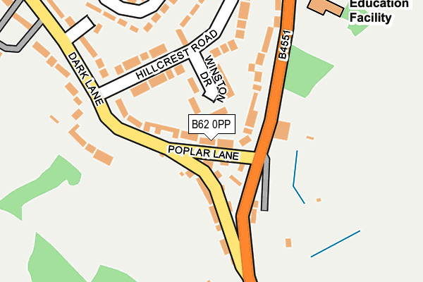 B62 0PP map - OS OpenMap – Local (Ordnance Survey)