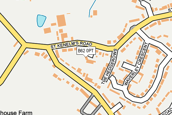 B62 0PT map - OS OpenMap – Local (Ordnance Survey)
