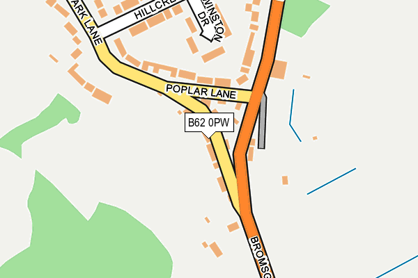 B62 0PW map - OS OpenMap – Local (Ordnance Survey)