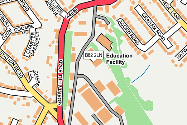 B62 2LN map - OS OpenMap – Local (Ordnance Survey)