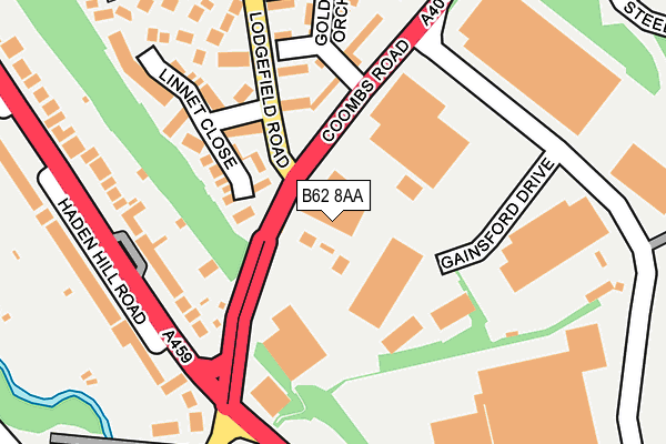 B62 8AA map - OS OpenMap – Local (Ordnance Survey)