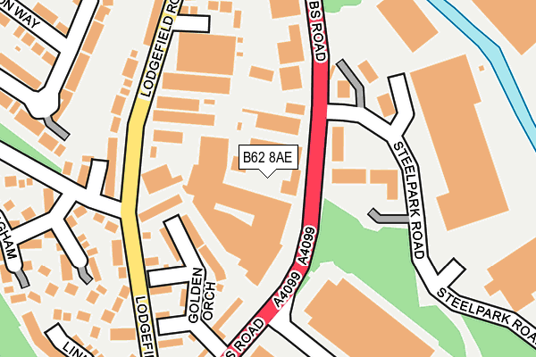 B62 8AE map - OS OpenMap – Local (Ordnance Survey)