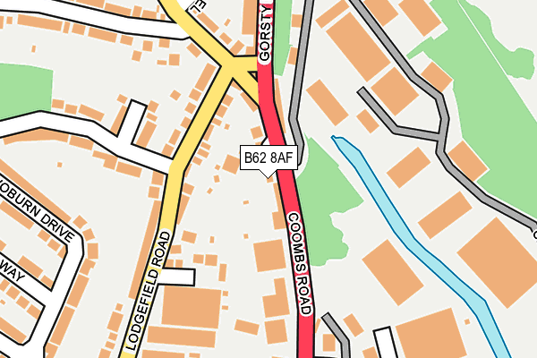 B62 8AF map - OS OpenMap – Local (Ordnance Survey)