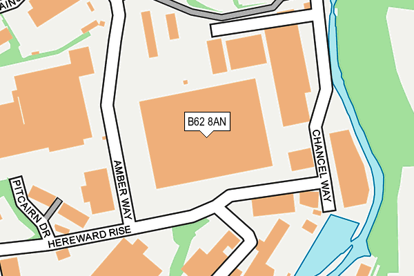 B62 8AN map - OS OpenMap – Local (Ordnance Survey)