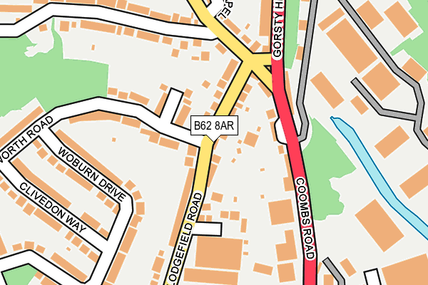 B62 8AR map - OS OpenMap – Local (Ordnance Survey)