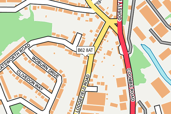 B62 8AT map - OS OpenMap – Local (Ordnance Survey)