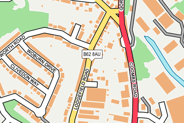 B62 8AU map - OS OpenMap – Local (Ordnance Survey)
