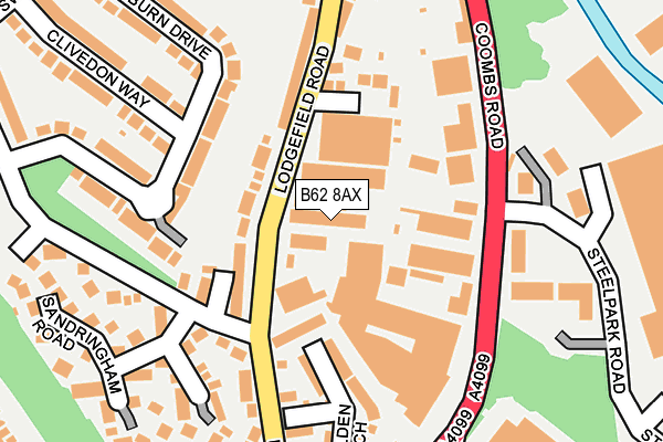 B62 8AX map - OS OpenMap – Local (Ordnance Survey)