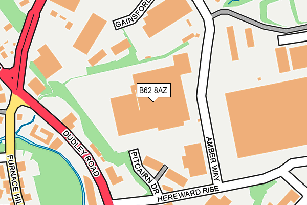 B62 8AZ map - OS OpenMap – Local (Ordnance Survey)