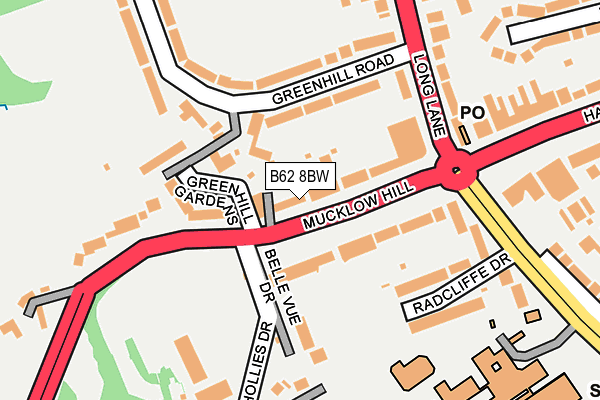 B62 8BW map - OS OpenMap – Local (Ordnance Survey)