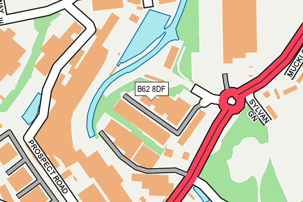 B62 8DF map - OS OpenMap – Local (Ordnance Survey)
