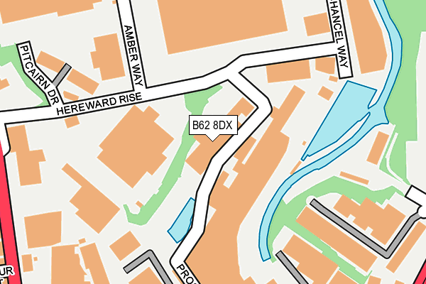 B62 8DX map - OS OpenMap – Local (Ordnance Survey)