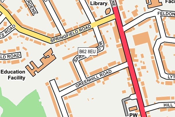 B62 8EU map - OS OpenMap – Local (Ordnance Survey)