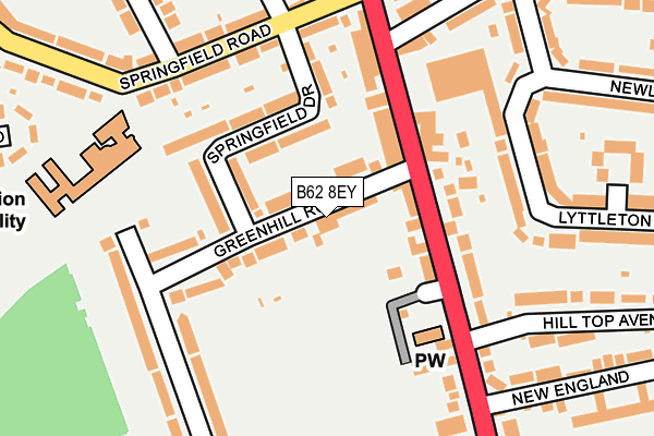 B62 8EY map - OS OpenMap – Local (Ordnance Survey)