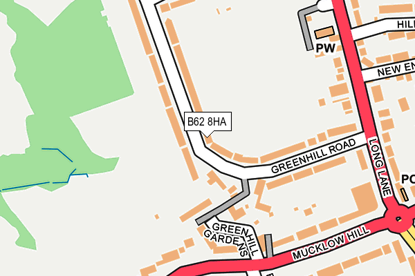 B62 8HA map - OS OpenMap – Local (Ordnance Survey)