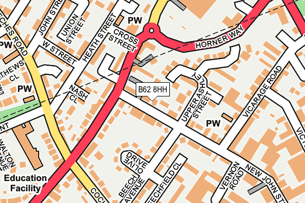 B62 8HH map - OS OpenMap – Local (Ordnance Survey)