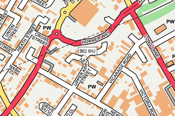 B62 8HJ map - OS OpenMap – Local (Ordnance Survey)