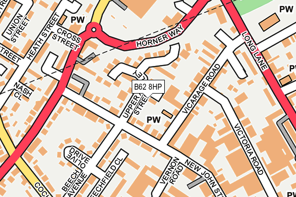 B62 8HP map - OS OpenMap – Local (Ordnance Survey)