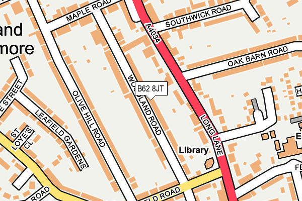 B62 8JT map - OS OpenMap – Local (Ordnance Survey)