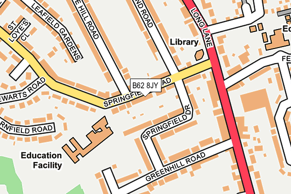 B62 8JY map - OS OpenMap – Local (Ordnance Survey)
