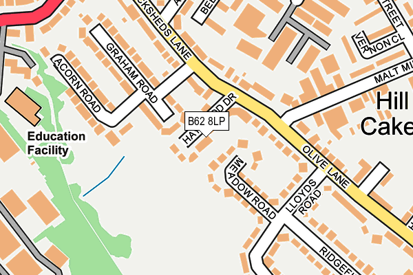 B62 8LP map - OS OpenMap – Local (Ordnance Survey)