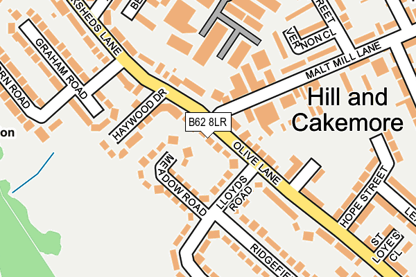 B62 8LR map - OS OpenMap – Local (Ordnance Survey)