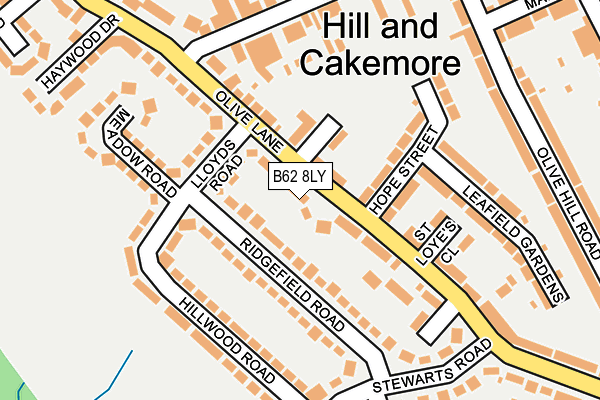 B62 8LY map - OS OpenMap – Local (Ordnance Survey)