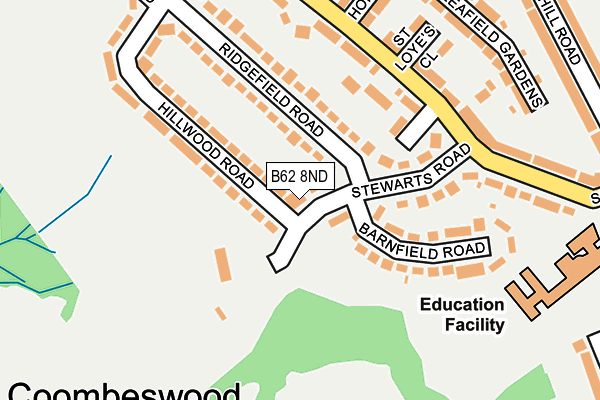 B62 8ND map - OS OpenMap – Local (Ordnance Survey)