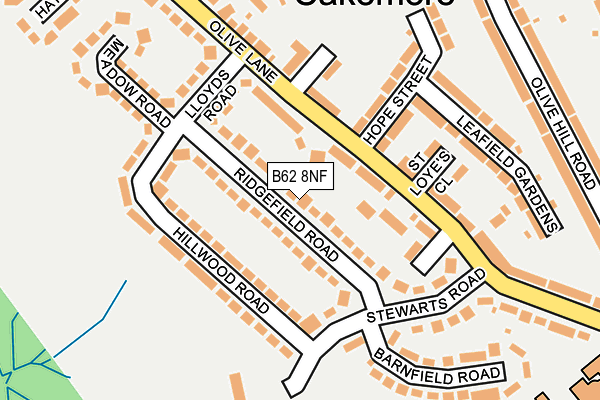 B62 8NF map - OS OpenMap – Local (Ordnance Survey)