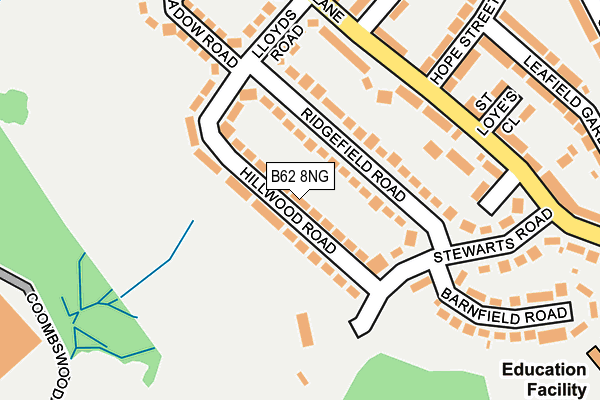 B62 8NG map - OS OpenMap – Local (Ordnance Survey)