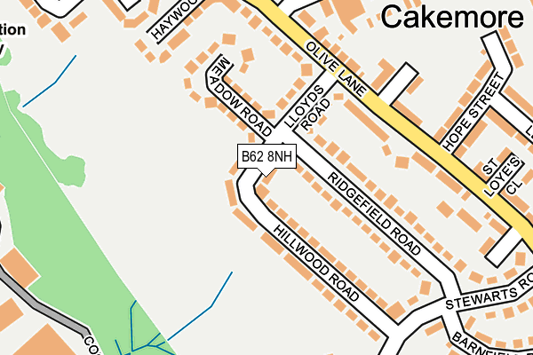 B62 8NH map - OS OpenMap – Local (Ordnance Survey)