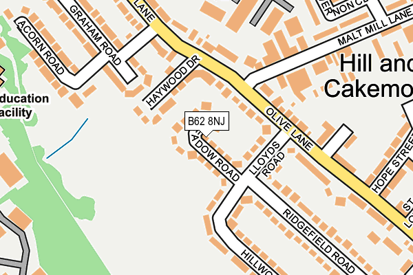 B62 8NJ map - OS OpenMap – Local (Ordnance Survey)