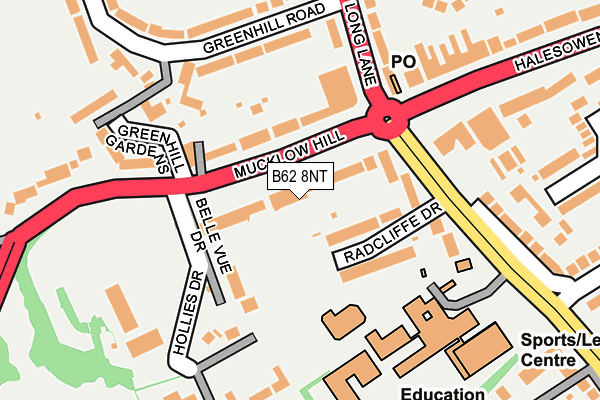 B62 8NT map - OS OpenMap – Local (Ordnance Survey)