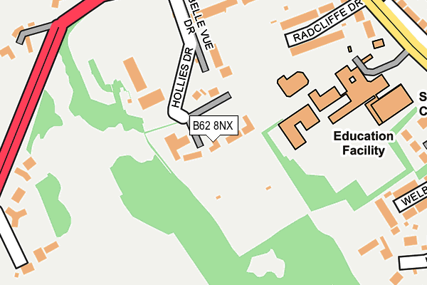 B62 8NX map - OS OpenMap – Local (Ordnance Survey)