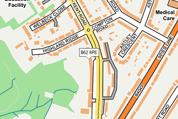 B62 8PE map - OS OpenMap – Local (Ordnance Survey)