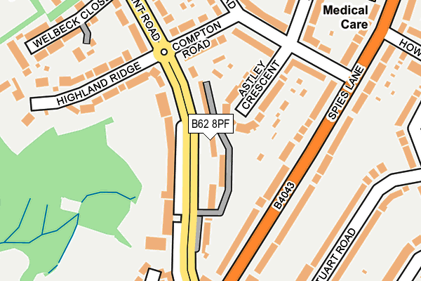 B62 8PF map - OS OpenMap – Local (Ordnance Survey)