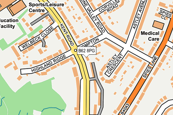 B62 8PG map - OS OpenMap – Local (Ordnance Survey)